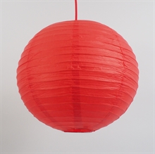 Rispapir lampeskærm 40 cm. Rød